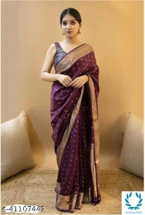 Myra Attractive Sarees - Saree Length Size:5.5m Blouse Length Size:0.8m, Saree And Blouse Fabric: Jacquard, pack of :1